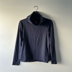 Dudley Stephens navy blue long sleeve mock collar top